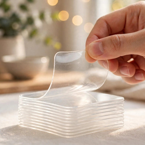 10-Pack High Viscosity Clear Double-Sided Tape, Washable Wall Fixing Adhesive