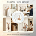 10PCS Water Ripple Hexagonal Self Adhesive Hooks, No Drill Wall Hooks, Self-Adhesive Hooks Easy Installation Bathroom Kitchen Wall Hook for Towels, Keys & Home Decor, Home Organization