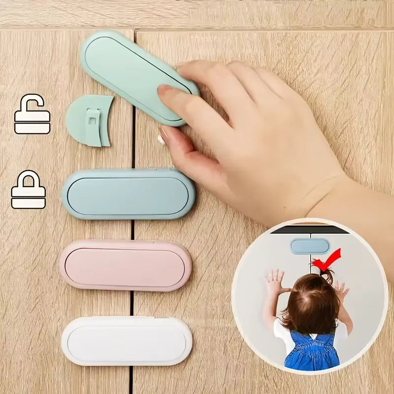 Baby Safety Cabinet Latch - Invisible Anti-Pinch Drawer & Door Lock