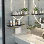 Floating Shelves 15.7" - Set of 2 Wall Mounted Wooden Shelves