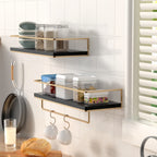 Floating Shelves 15.7" - Set of 2 Wall Mounted Wooden Shelves
