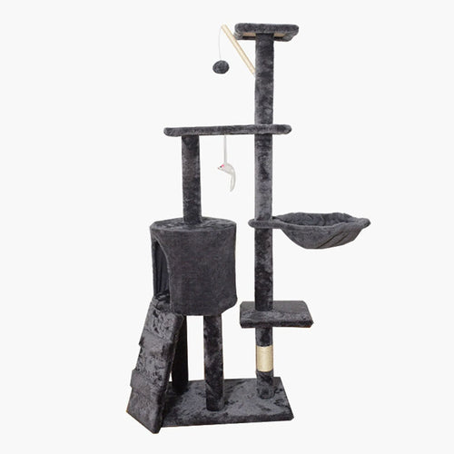 54 Inch Cat Tree Tower - Multi-Level Climbing Tree with Scratching Posts