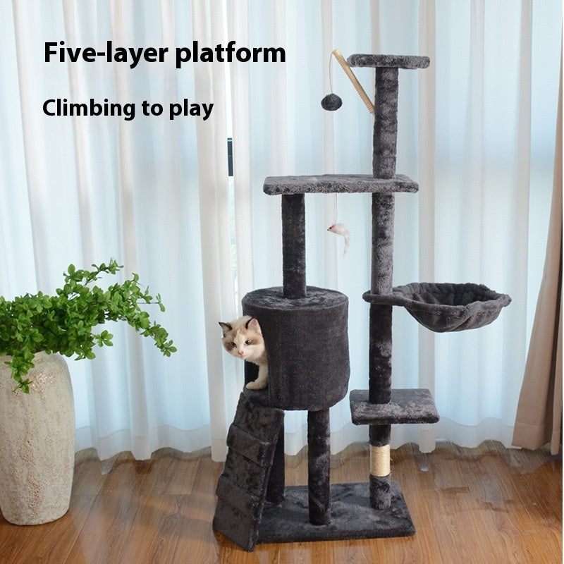 54 Inch Cat Tree Tower - Multi-Level Climbing Tree with Scratching Posts