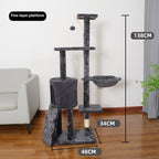 54 Inch Cat Tree Tower - Multi-Level Climbing Tree with Scratching Posts