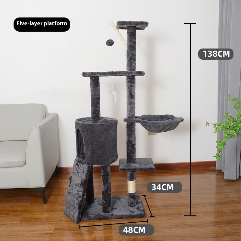 54 Inch Cat Tree Tower - Multi-Level Climbing Tree with Scratching Posts
