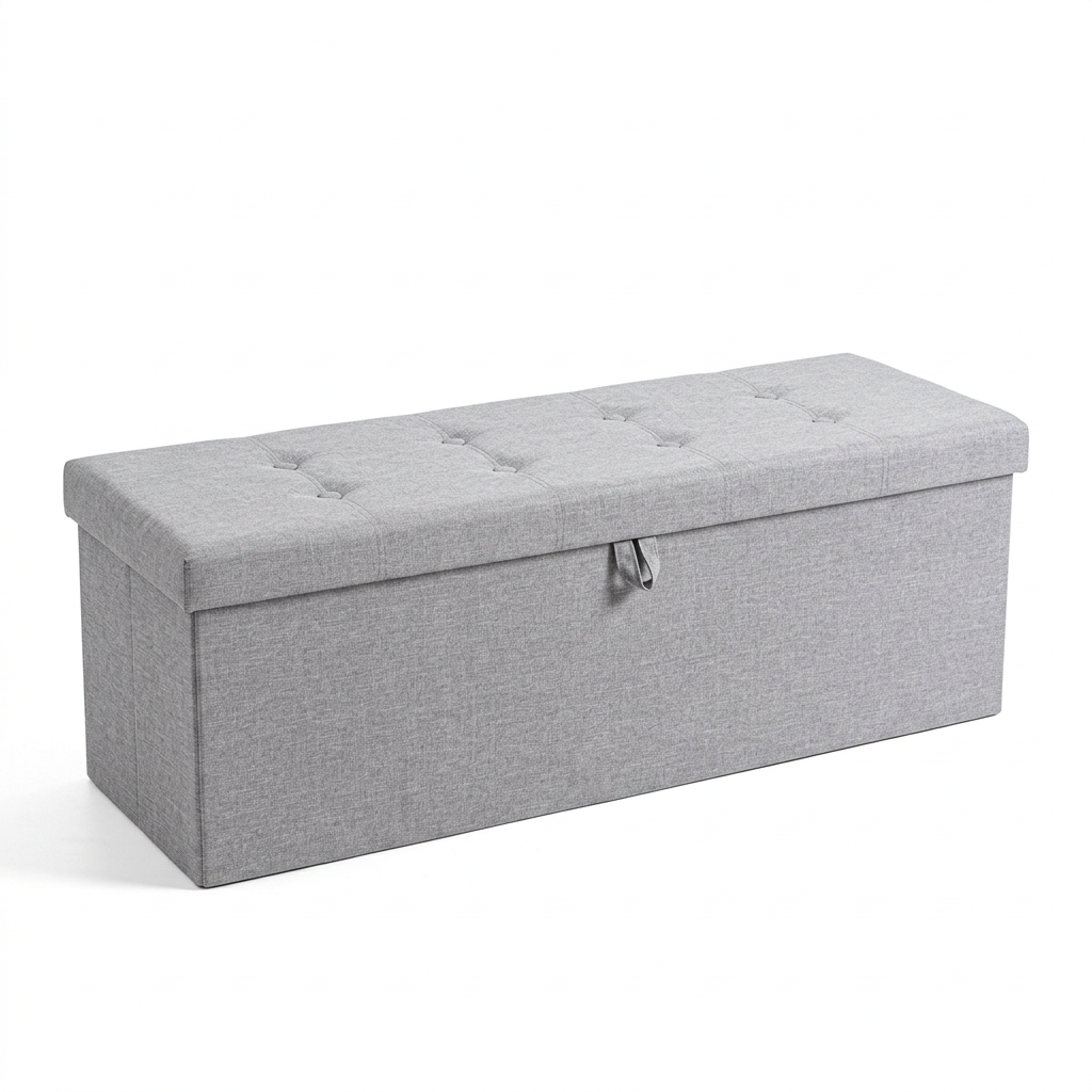 43 Inch Foldable Storage Ottoman Bench - Modern Storage Bench