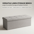 43 Inch Foldable Storage Ottoman Bench - Modern Storage Bench