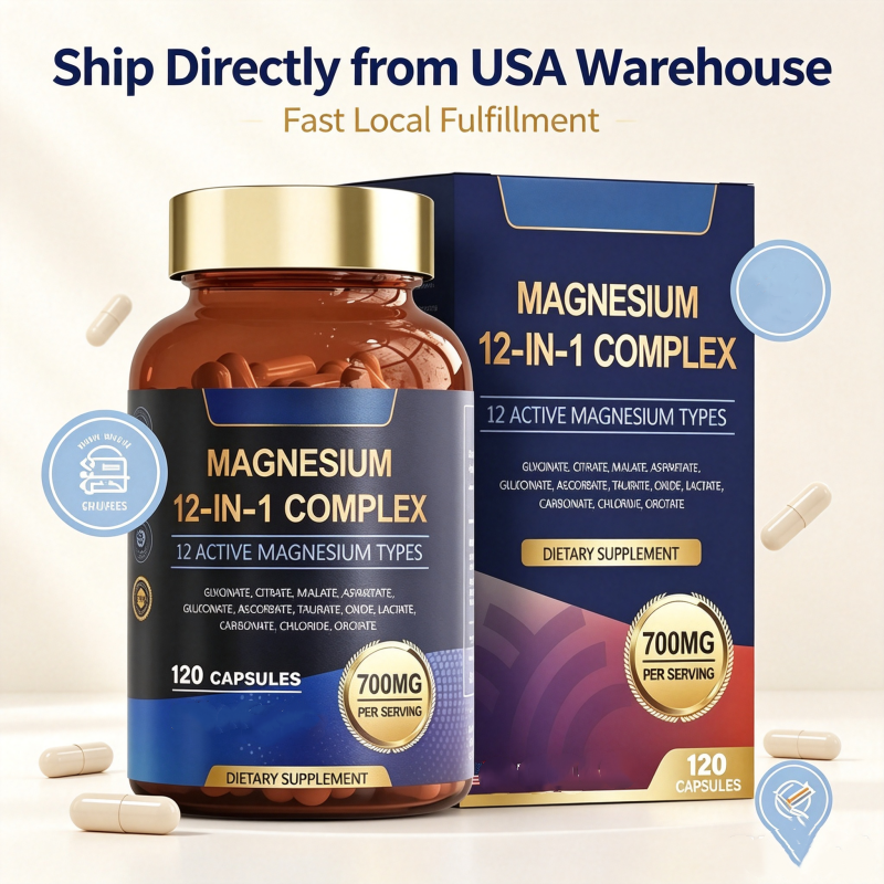 Magnesium 12-in-1 Complex Capsules - 120 Capsules Dietary Supplement