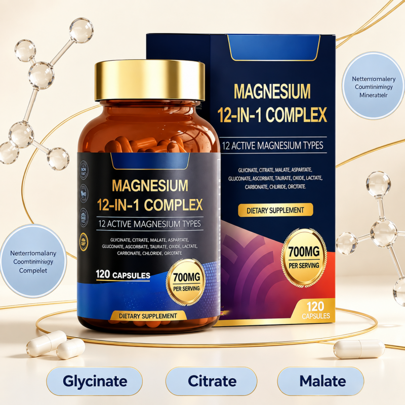 Magnesium 12-in-1 Complex Capsules - 120 Capsules Dietary Supplement