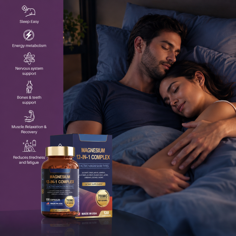 Magnesium 12-in-1 Complex Capsules - 120 Capsules Dietary Supplement