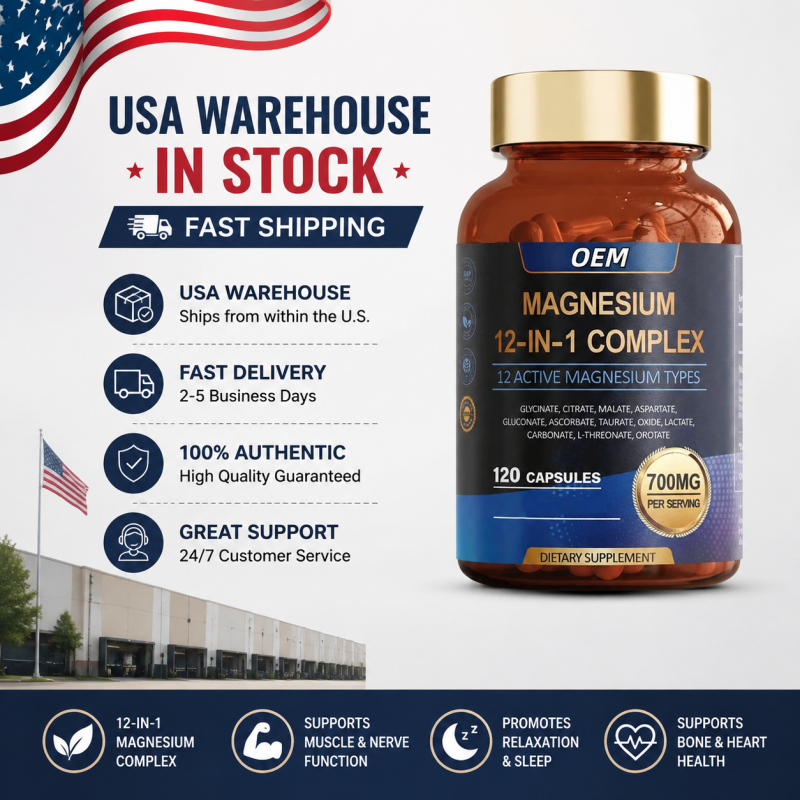 Magnesium 12-in-1 Complex Capsules - 120 Capsules Dietary Supplement
