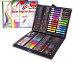 Kids Art Drawing Set 168 Pieces - Non-Toxic Watercolor, Crayons & Colored Pencils with Easel