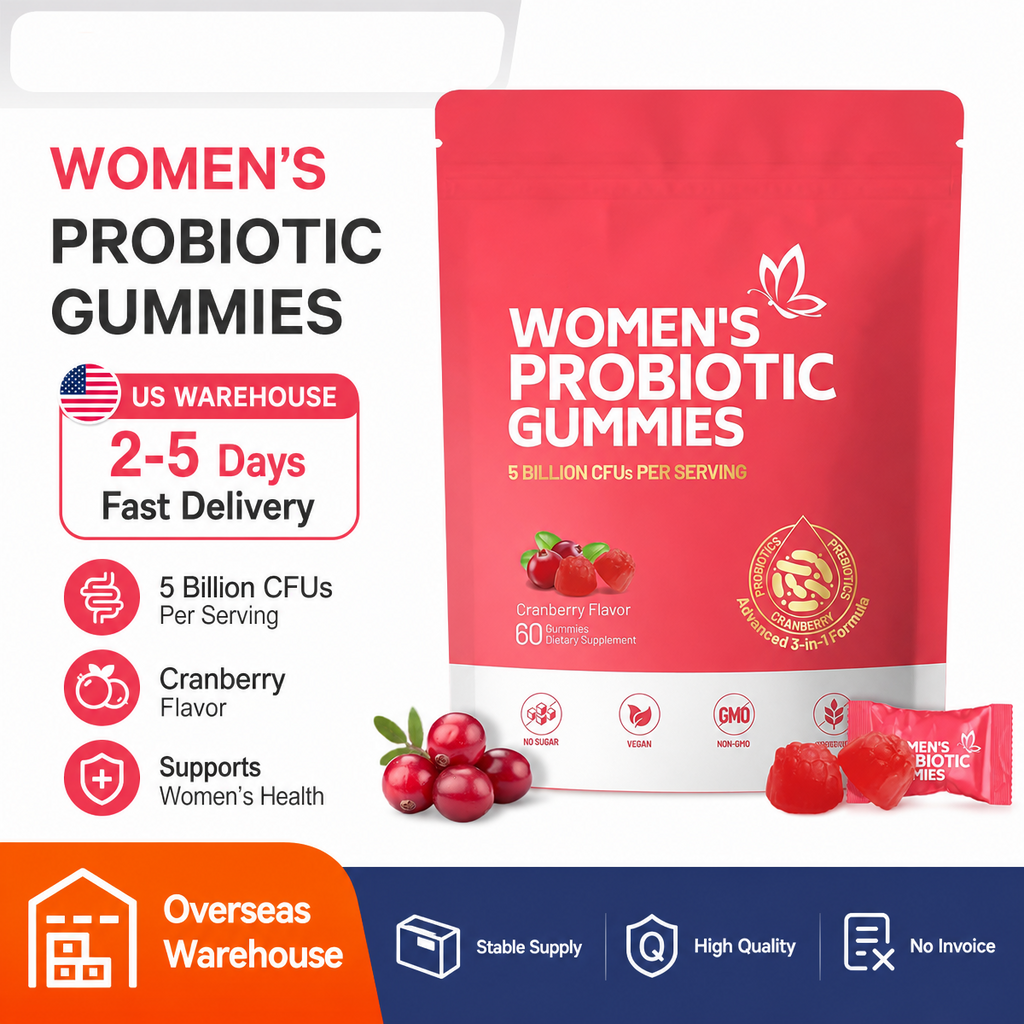 Women's Daily Probiotic Gummies - 5 Billion CFUs, Cranberry Flavor, 60 Gummies