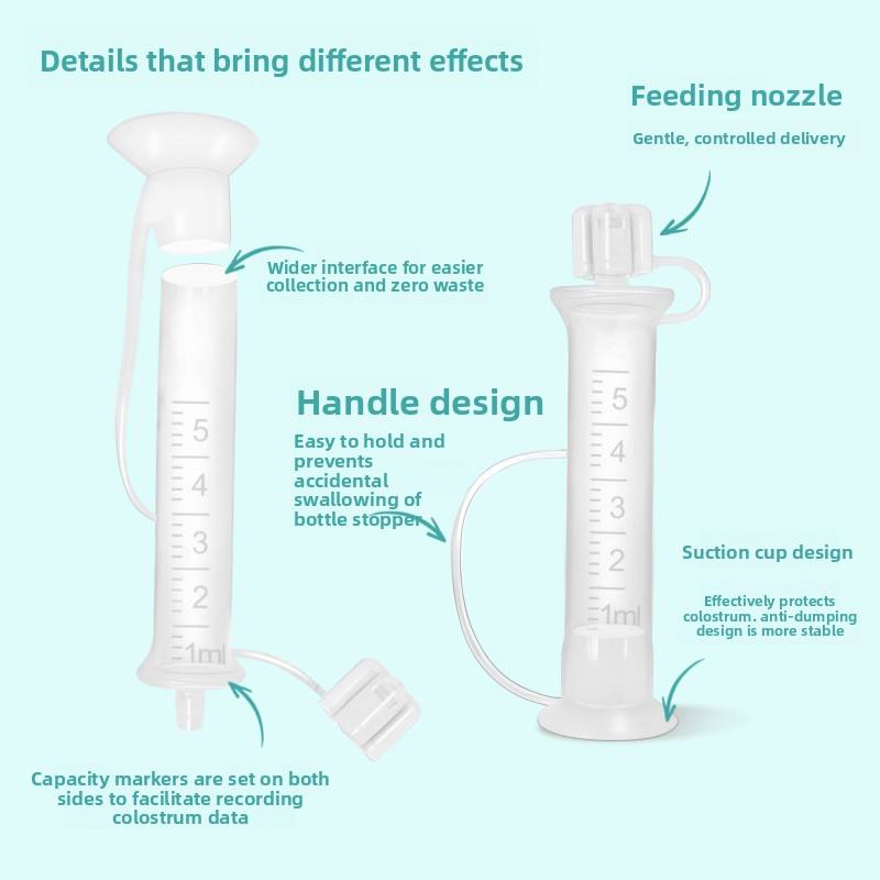 Silicone Wearable Breast Milk Collector - Colostrum Collection Tubes for Breastfeeding Moms