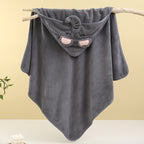 Baby Hooded Bath Towel - Soft Coral Fleece, Cute Cartoon Animal Design for Newborns