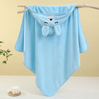 Baby Hooded Bath Towel - Soft Coral Fleece, Cute Cartoon Animal Design for Newborns