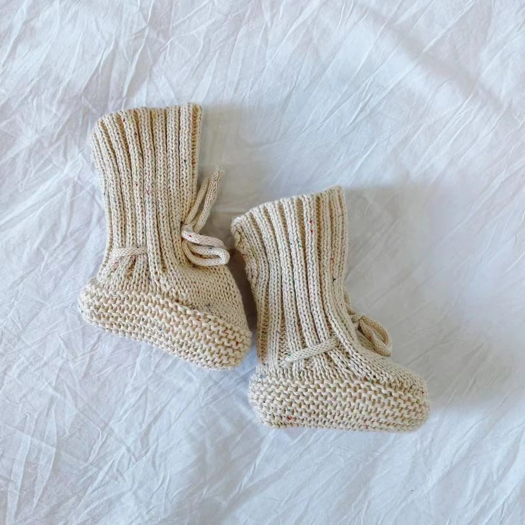Baby Bootie Sock Shoes - Hand-Knitted Cozy Crochet Shoes for 0-3 M