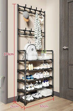 Over-Door Shoe Rack Organizer - Portable 3-Layer Shoe Storage Cabinet with Coat Hooks