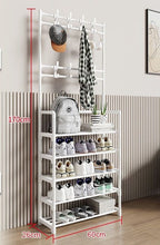 Over-Door Shoe Rack Organizer - Portable 3-Layer Shoe Storage Cabinet with Coat Hooks