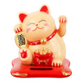 Solar Powered Lucky Fortune Cat - Waving Arm Maneki-neko for Car & Home