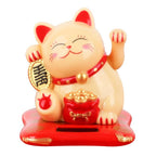 Solar Powered Lucky Fortune Cat - Waving Arm Maneki-neko for Car & Home