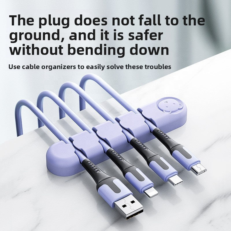 Desktop Silicone Gel Cable Organizer - Wall-Mounted Self-Adhesive Cable Clips