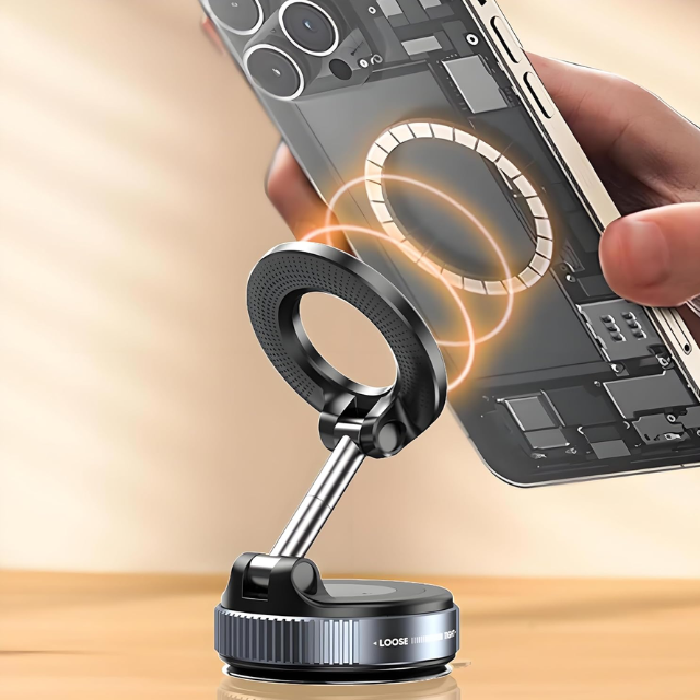 Upgrade Portable Folding Phone Stand Holder - 360 Degree Adjustable with Vacuum Magnetic Base