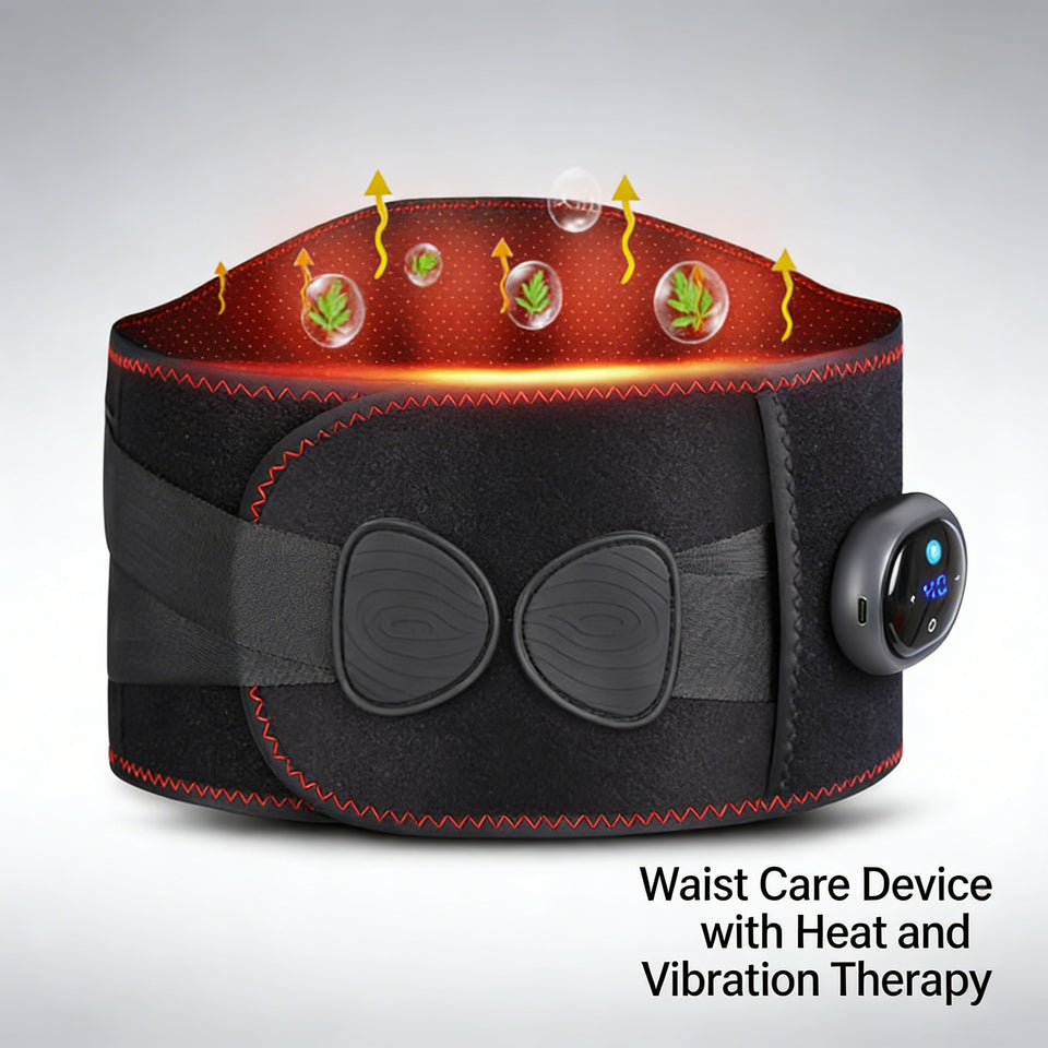 Wireless Lumbar Support Belt - Red Light Heating Vibration Massage Back Brace