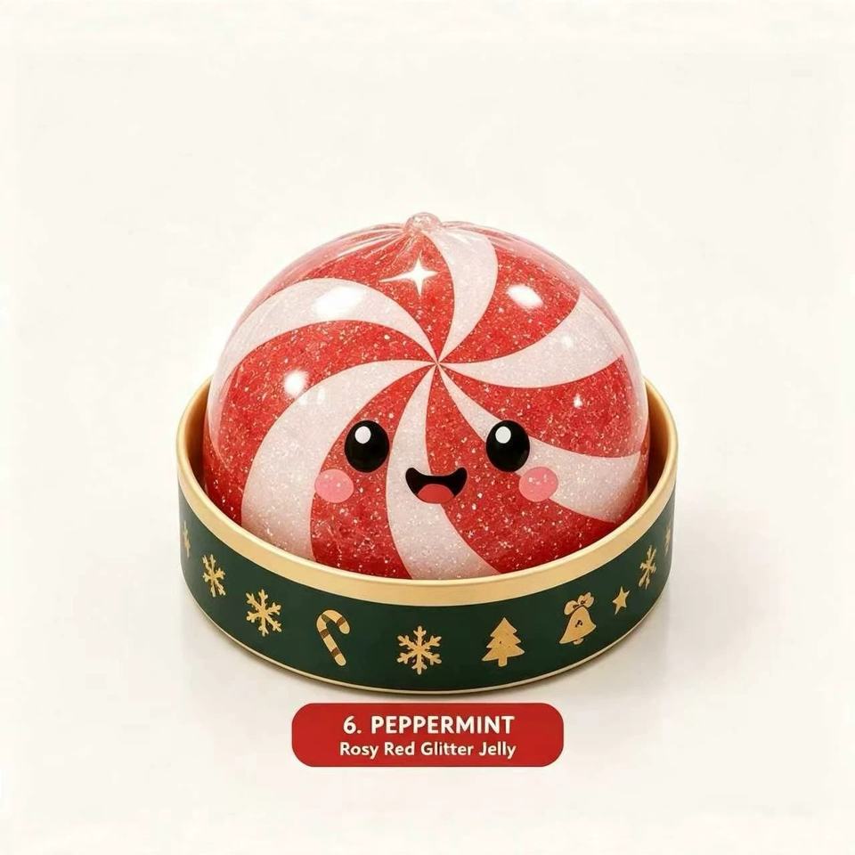 Christmas Dumplings Squishy Toy (Single Unit) - Stress Relief Pinch Fun, 6 Christmas Designs to Choose From