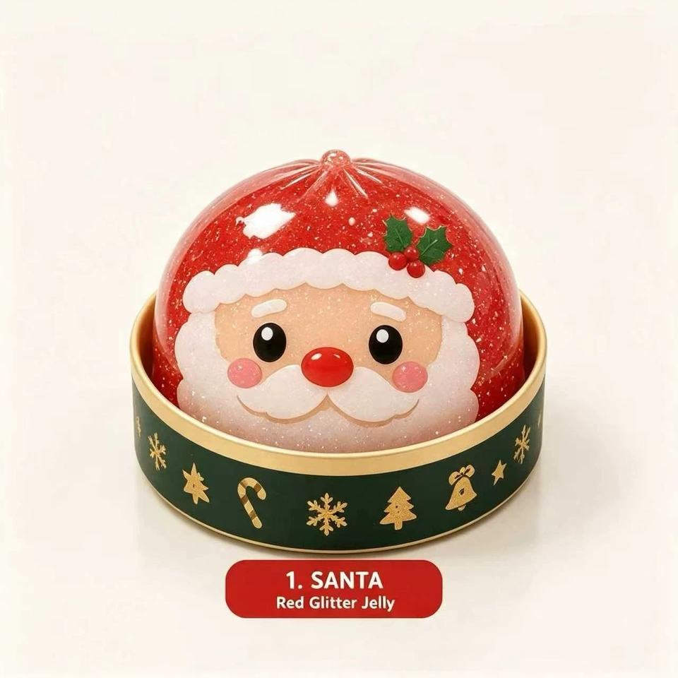 Christmas Dumplings Squishy Toy (Single Unit) - Stress Relief Pinch Fun, 6 Christmas Designs to Choose From