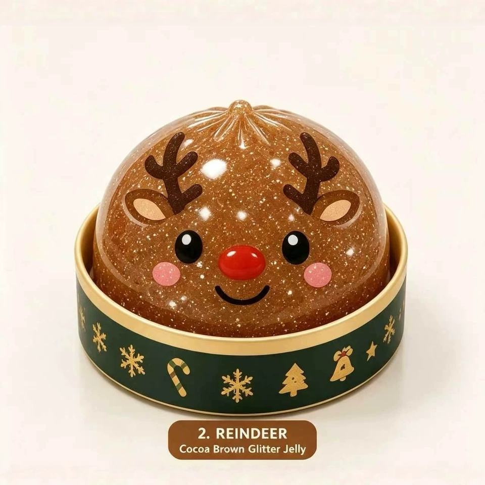Christmas Dumplings Squishy Toy (Single Unit) - Stress Relief Pinch Fun, 6 Christmas Designs to Choose From