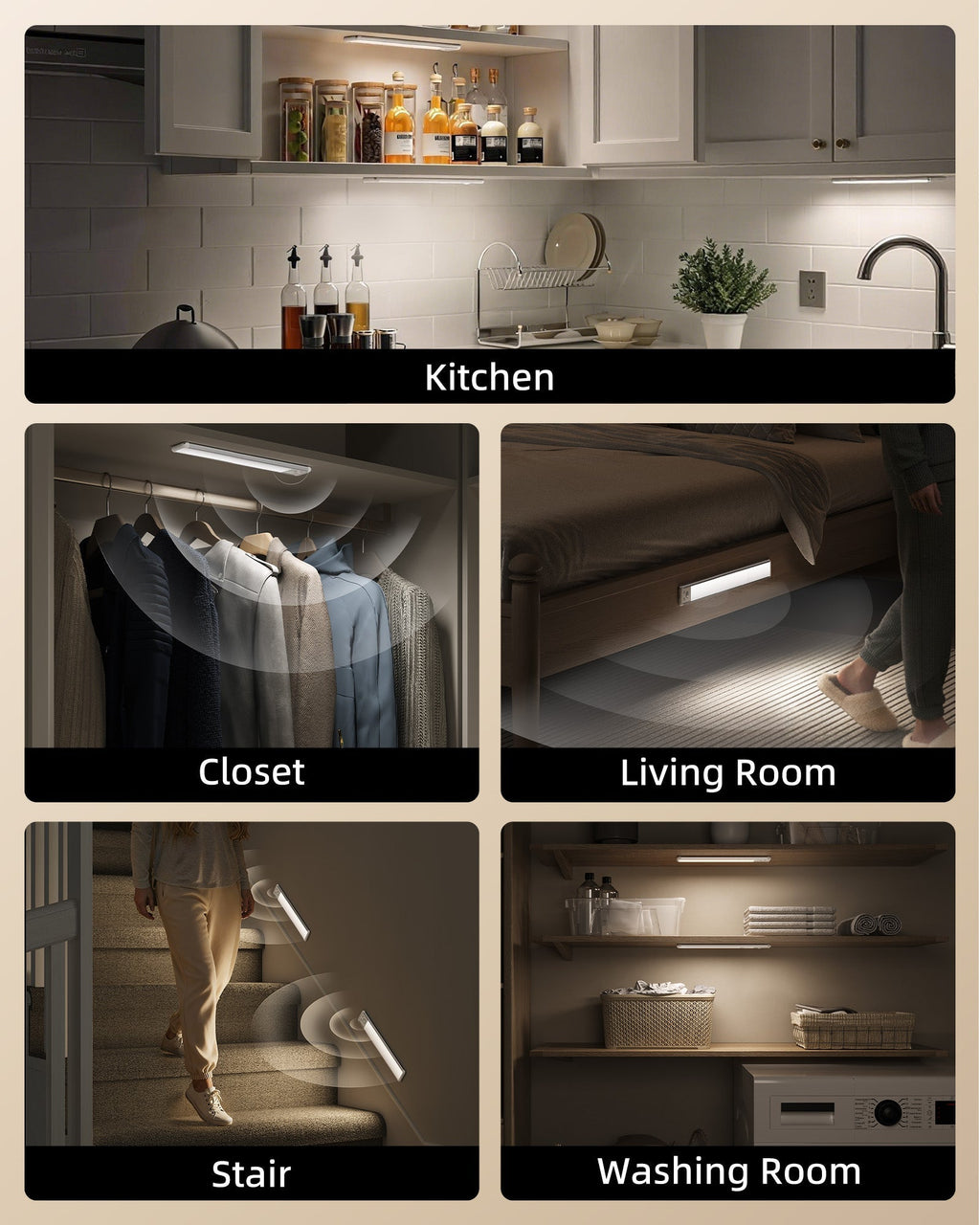 Varenza's Under Cabnet Magnetic Wireless Motion Sensor Light