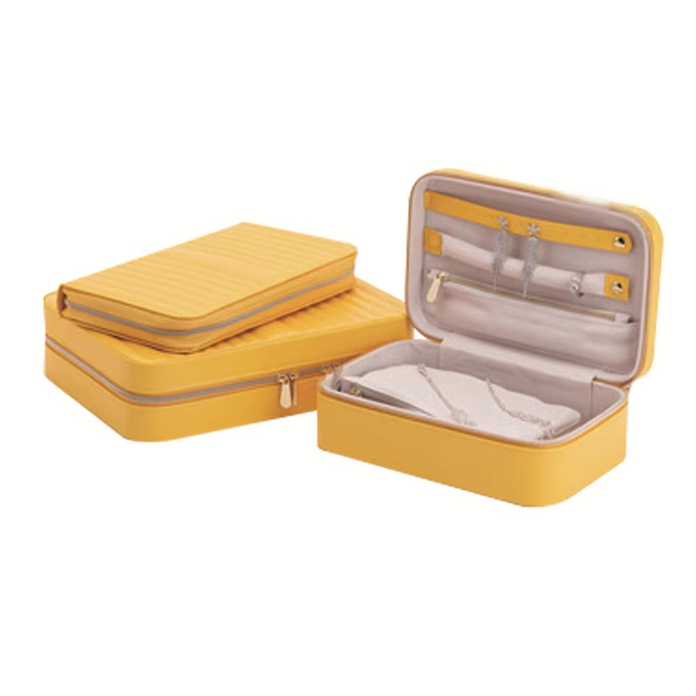 Varenza's Leather Travel Jewelry Organizer – Portable Zipper Storage Case