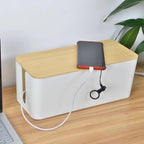 Varenza's Large Cable Management Box with Bamboo Lid