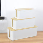 Varenza's Large Cable Management Box with Bamboo Lid