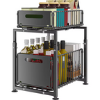 Varenza's Pull-Out Under Sink Organizer – Adjustable 2-Tier Storage Rack