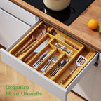 Varenza's Expandable Bamboo Drawer Divider – Adjustable Storage Organizer