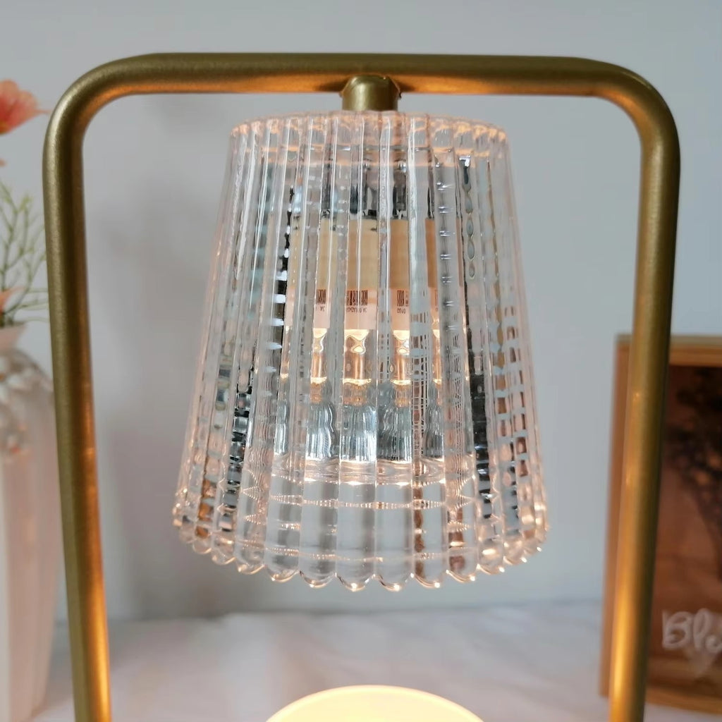 Varenza's Dimmable Electric Candle Warmer Lamp with Wooden Base