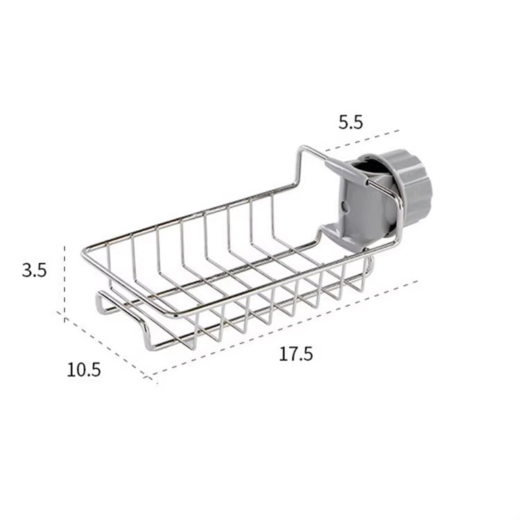 Varenza's Stainless Steel Sink Caddy Organizer Over Faucet Sponge Holder
