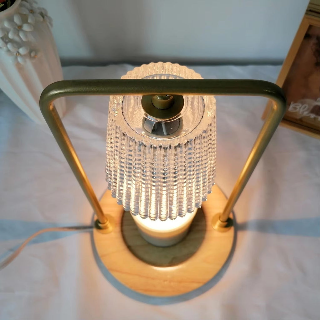 Varenza's Dimmable Electric Candle Warmer Lamp with Wooden Base