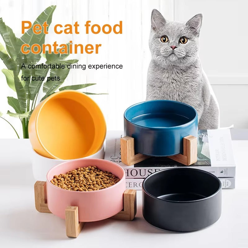 Varenza's Elevated Ceramic Pet Bowl with Stand