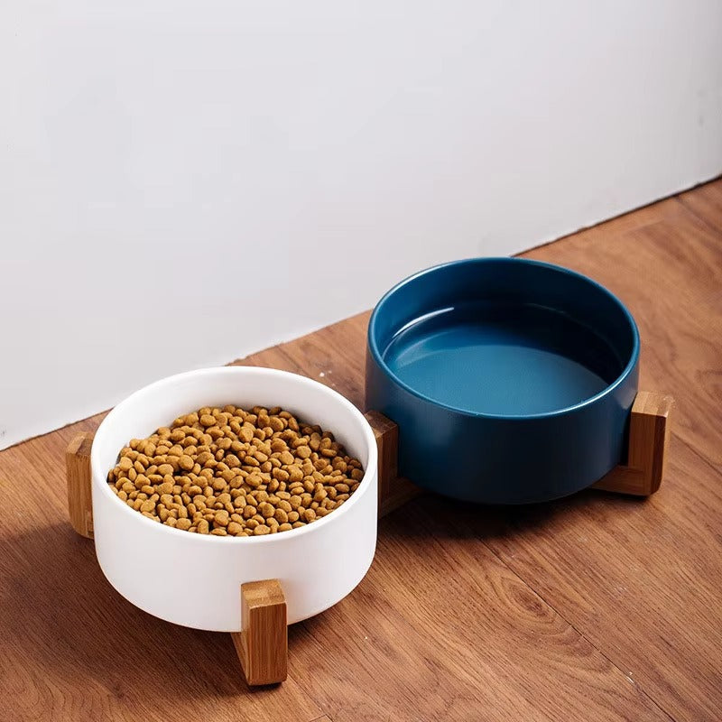 Varenza's Elevated Ceramic Pet Bowl with Stand
