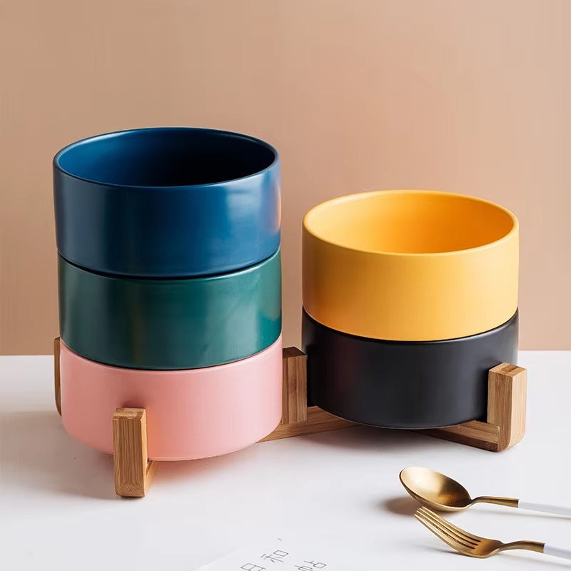 Varenza's Elevated Ceramic Pet Bowl with Stand