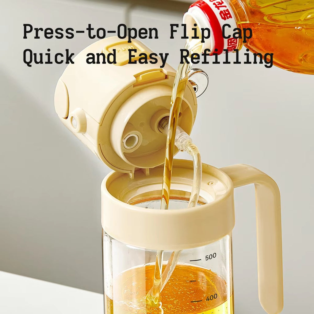 Varenza's 2-in-1 Oil Sprayer &amp; Dispenser – 500ML Glass Bottle