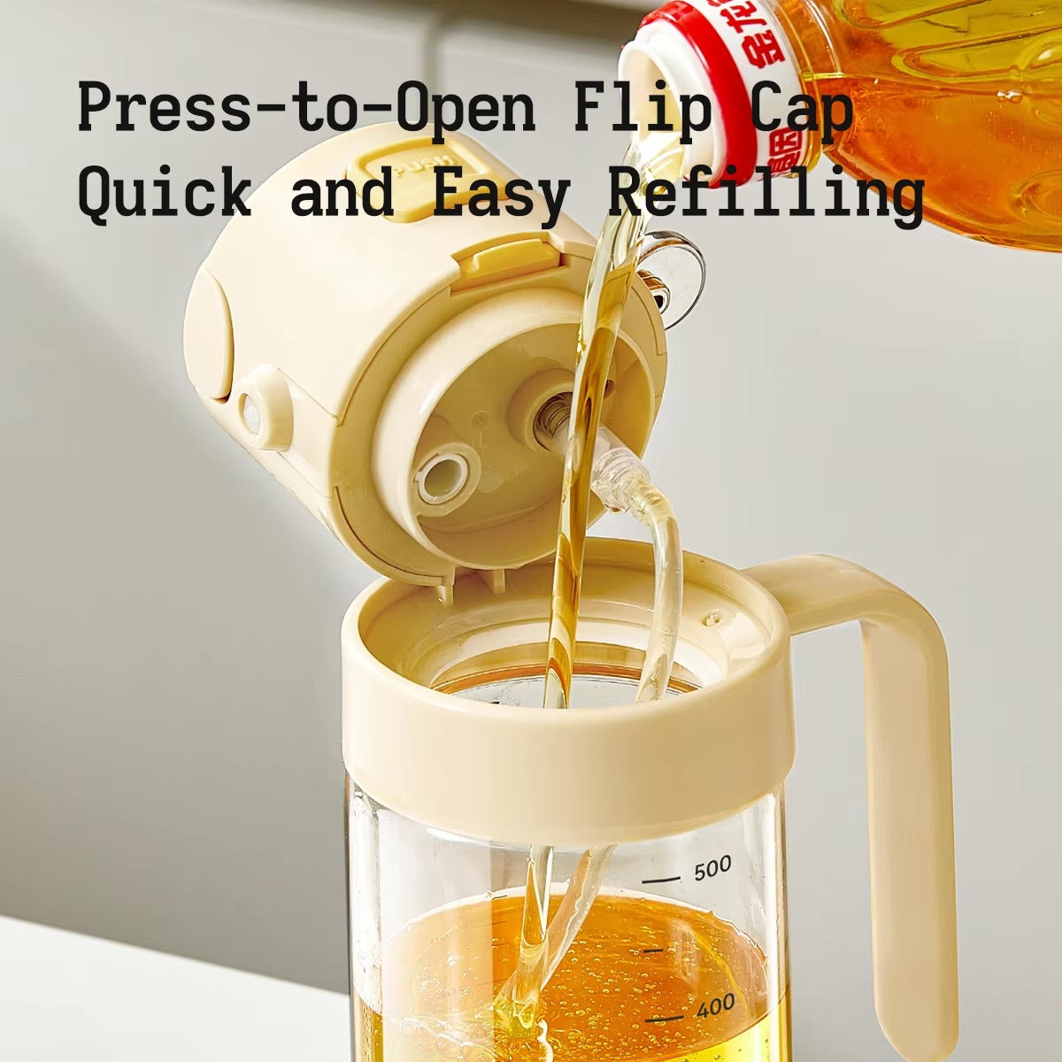 Varenza's 2-in-1 Oil Sprayer &amp; Dispenser – 500ML Glass Bottle