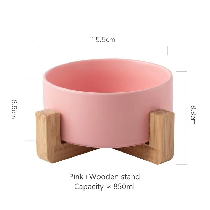 Varenza's Elevated Ceramic Pet Bowl with Stand