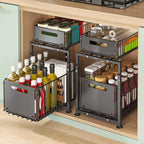 Varenza's Pull-Out Under Sink Organizer – Adjustable 2-Tier Storage Rack