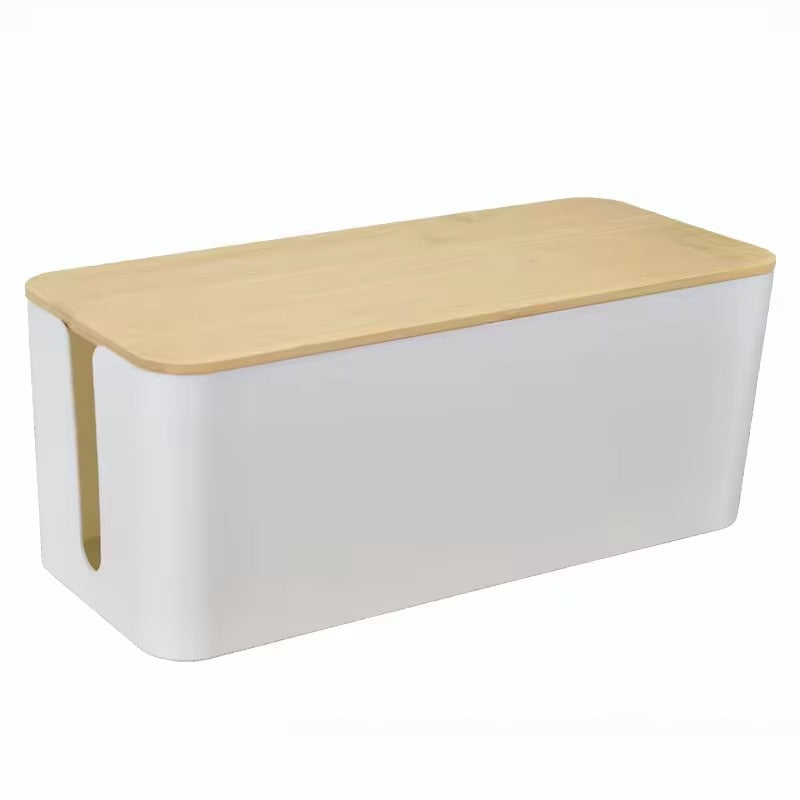 Varenza's Large Cable Management Box with Bamboo Lid