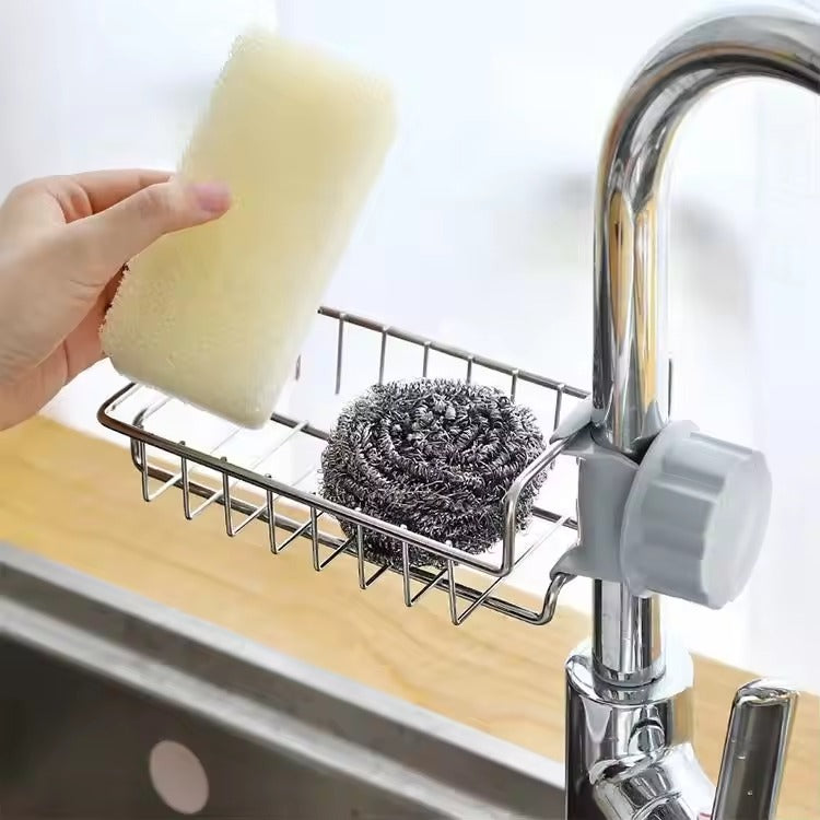 Varenza's Stainless Steel Sink Caddy Organizer Over Faucet Sponge Holder