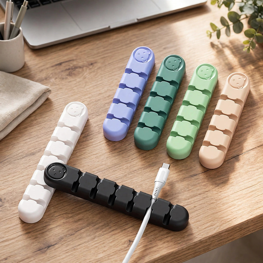 Desktop Silicone Gel Cable Organizer - Wall-Mounted Self-Adhesive Cable Clips
